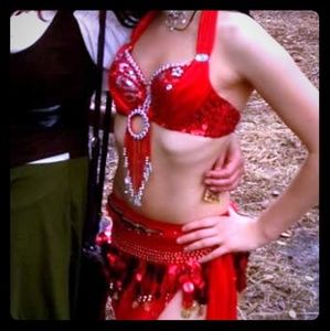 Bellydancer sequin bra top and sequin belt